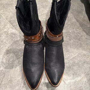 Durango Women's 8" Crush Dark Brown Mid Calf Leather Cowboy Boots US 10